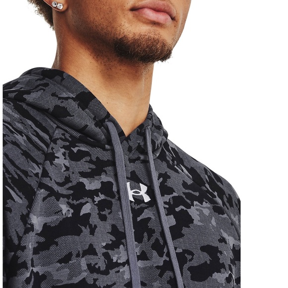 Under Armour Size Large Rival Fleece Camo Hoodie Black/Gray With Pocket‎ Men’s - Picture 1 of 12